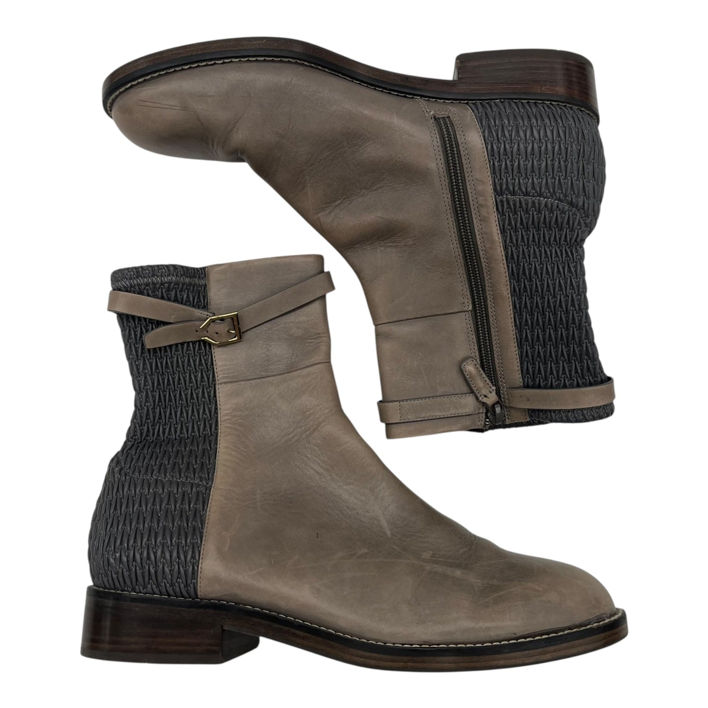 Boots Leather By Cole-Haan In Taupe, Size:11