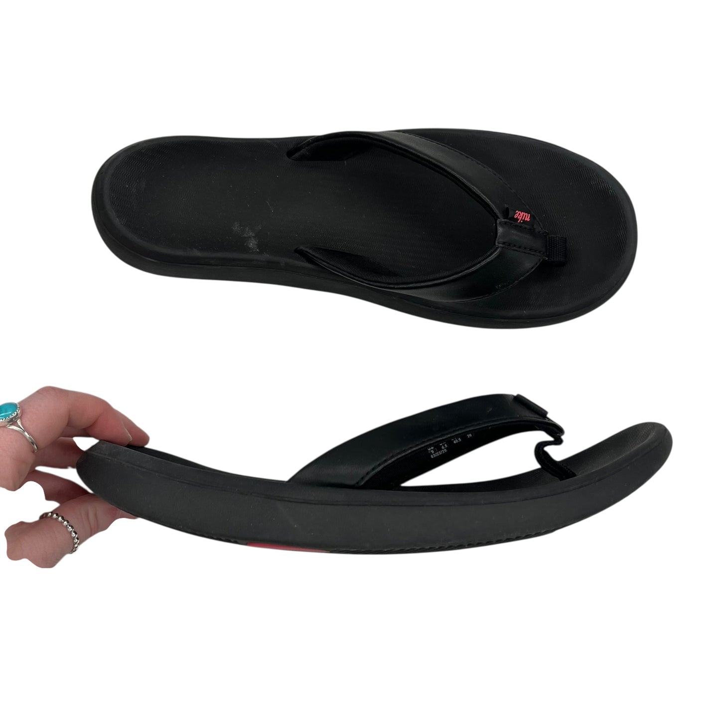 Sandals Flip Flops By Nike In Black, Size:9