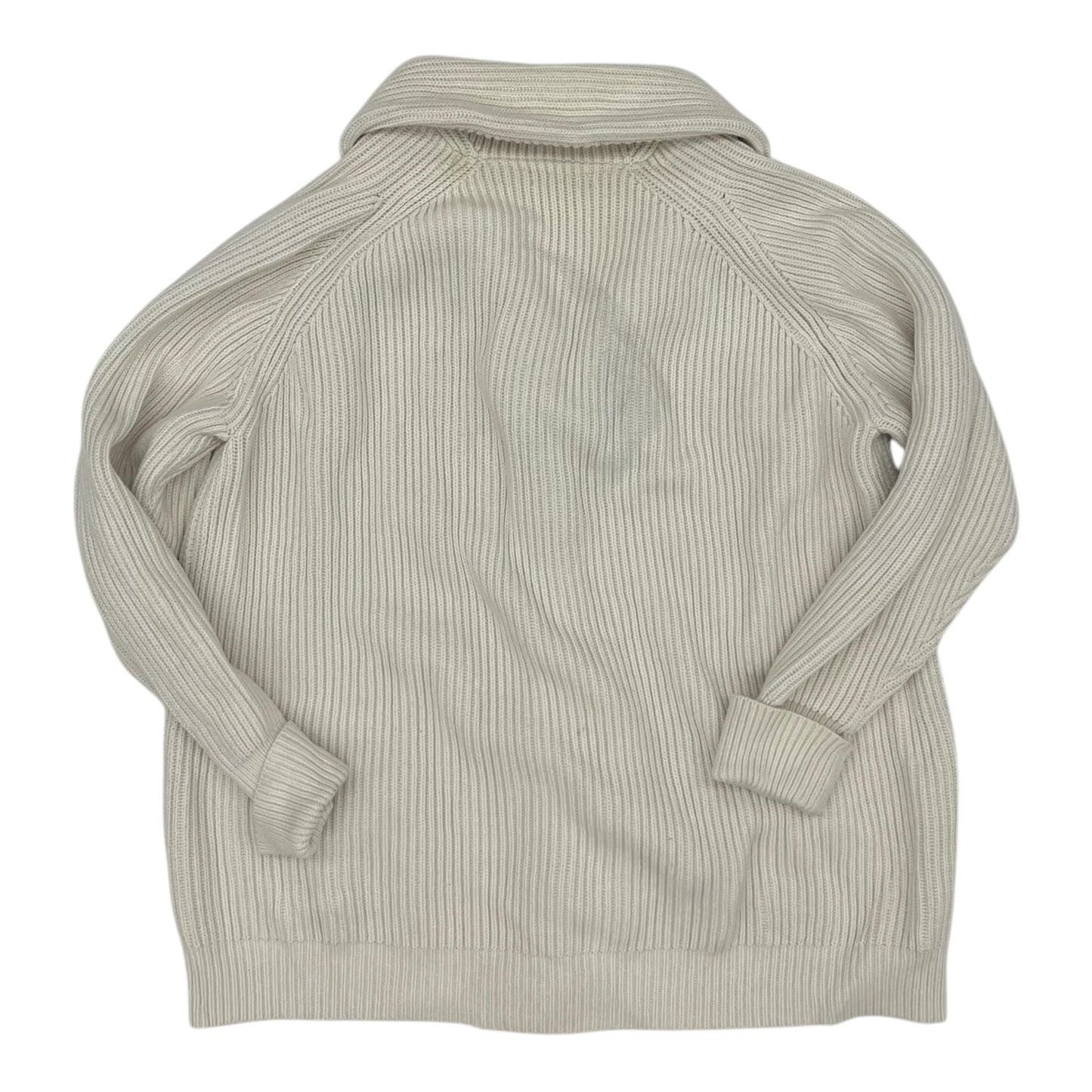 Sweater Cardigan By Lands End In Cream, Size:2X