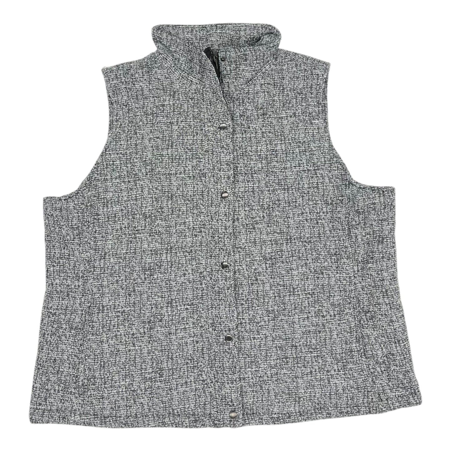 Vest Puffer & Quilted By Cj Banks In Black & White, Size:3X