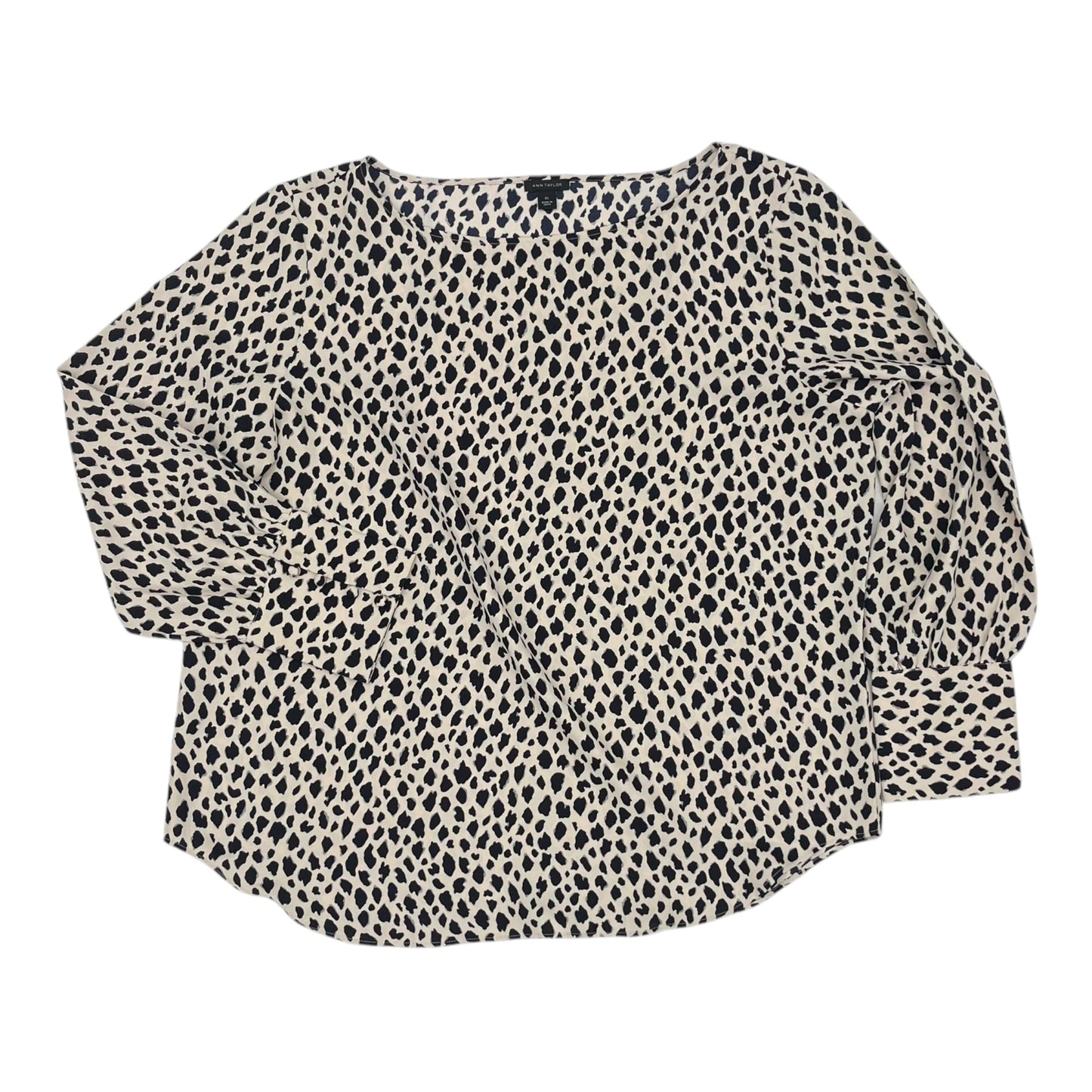 Blouse Ls By Ann Taylor In Cream, Size:Xl
