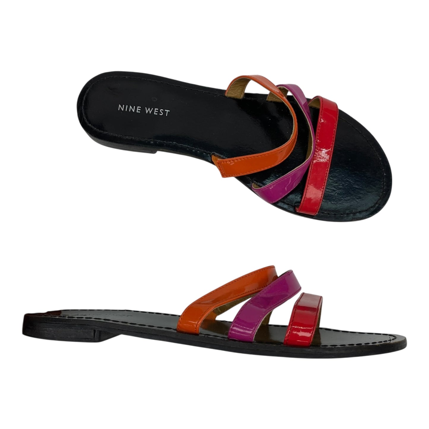 Sandals Flats By Nine West In Pink & Purple, Size:8