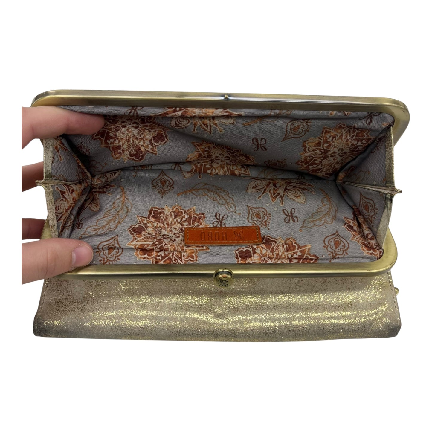 Wallet Leather By Hobo Intl In Gold, Size:Medium