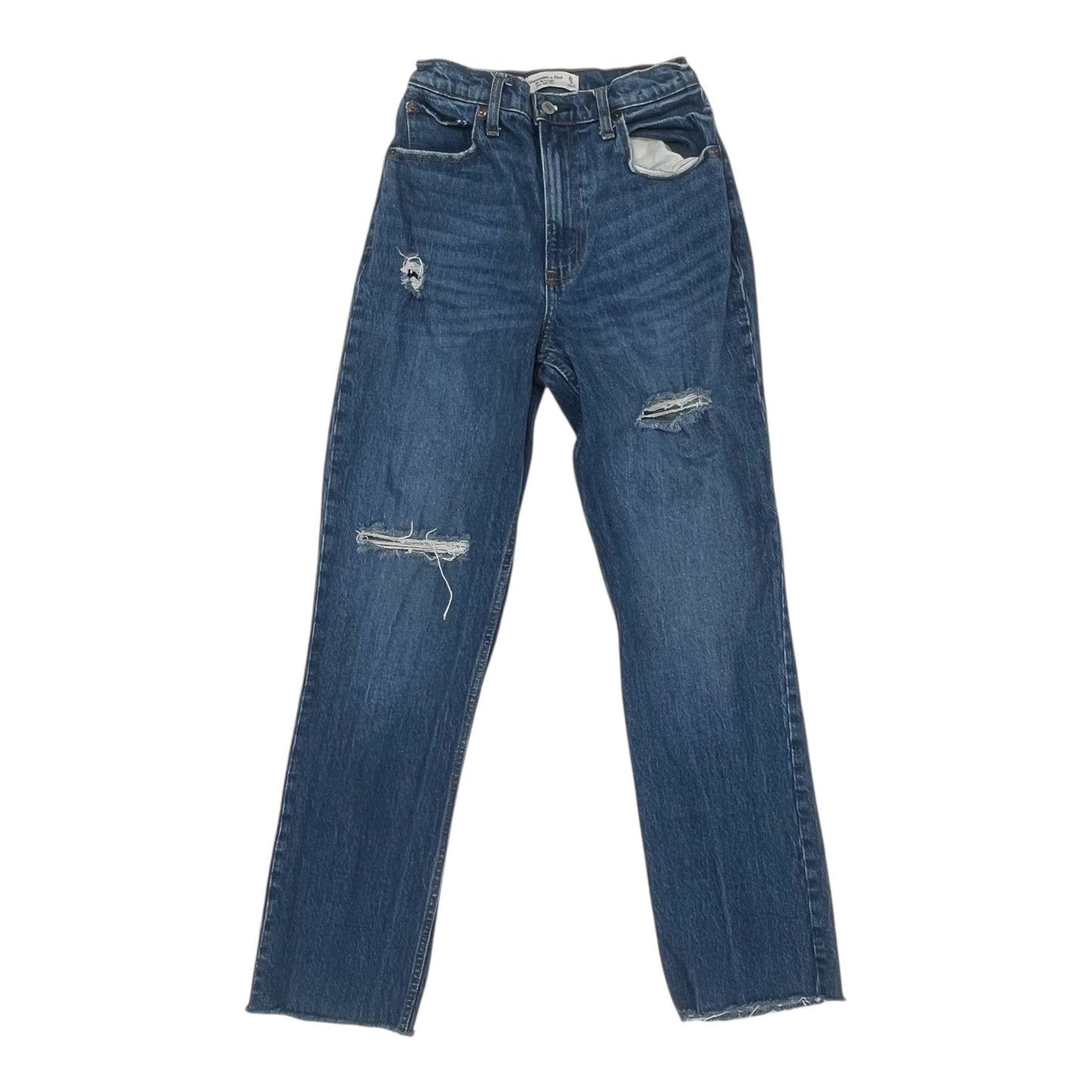 Jeans Straight By Abercrombie And Fitch In Blue Denim, Size:4L