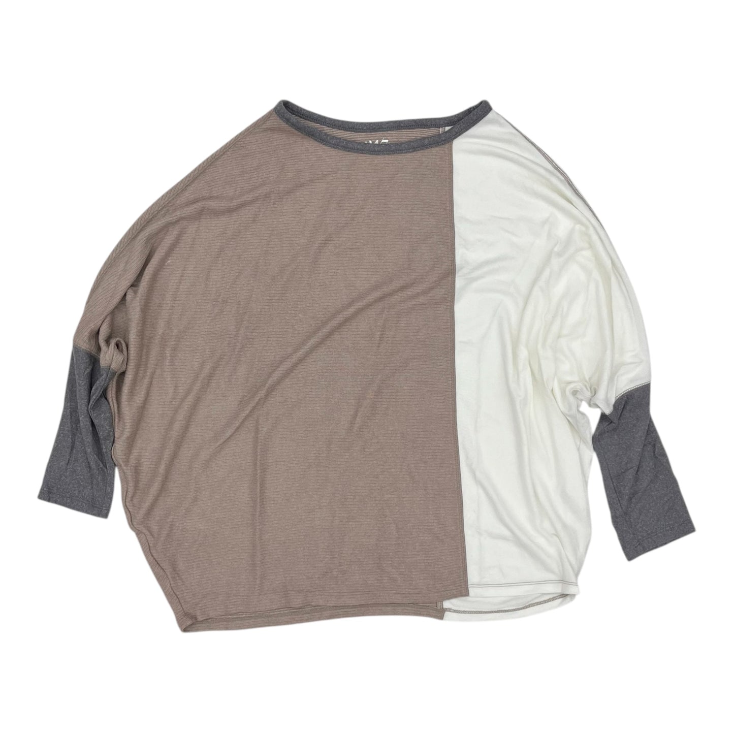 Blouse Ls By Maurices In Brown & Cream, Size:1X