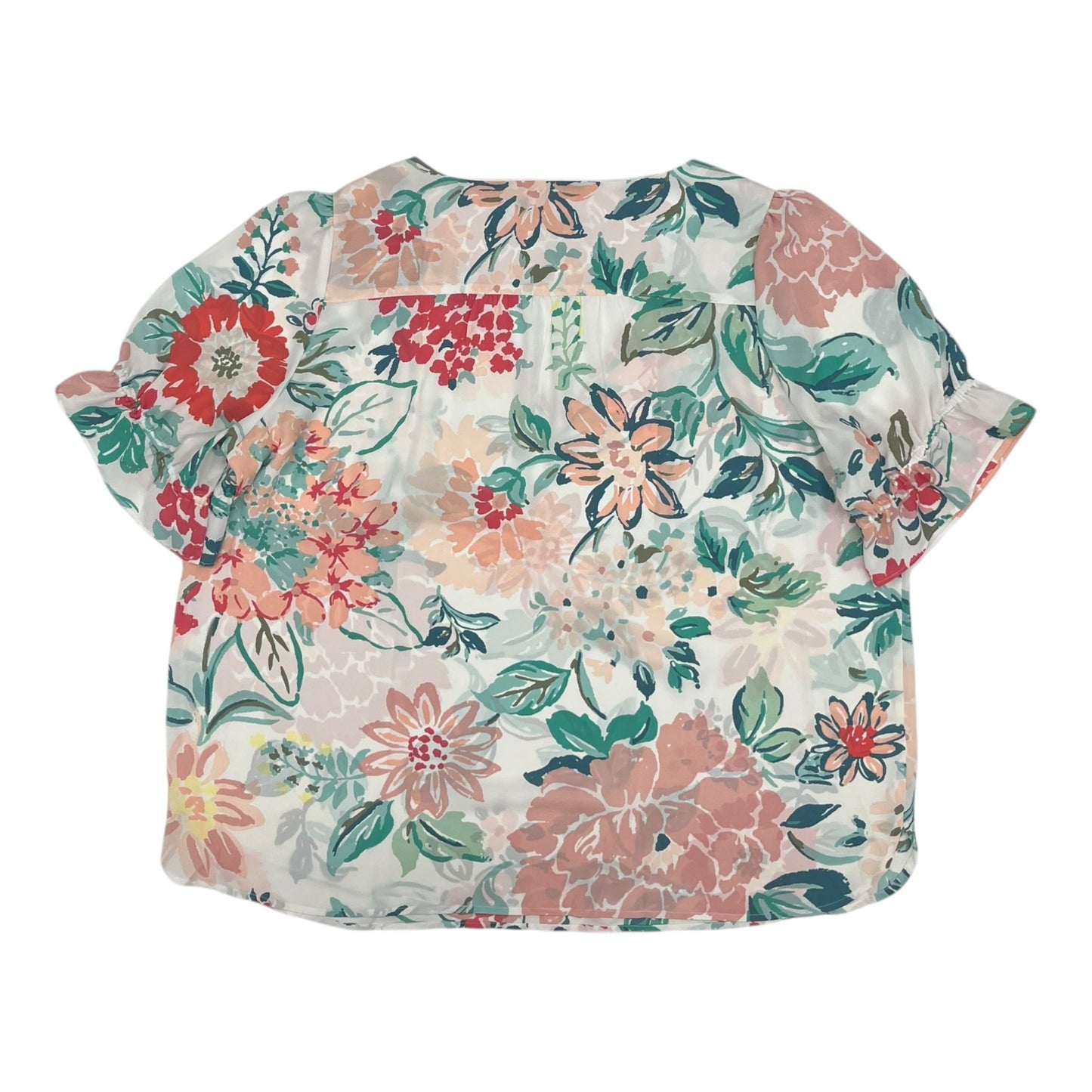 Blouse Ss By Loft In Floral Print, Size:Xl