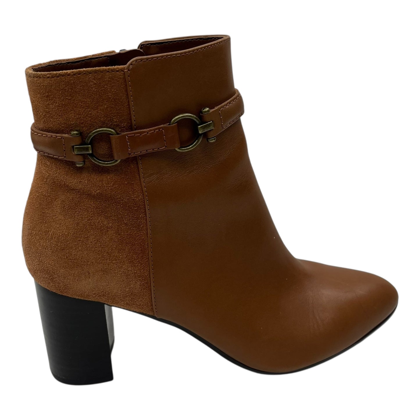 Boots Ankle Heels By Talbots In Brown, Size:6.5