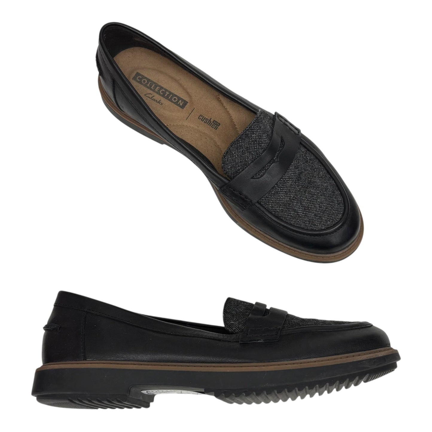 Shoes Flats By Clarks In Black, Size:8