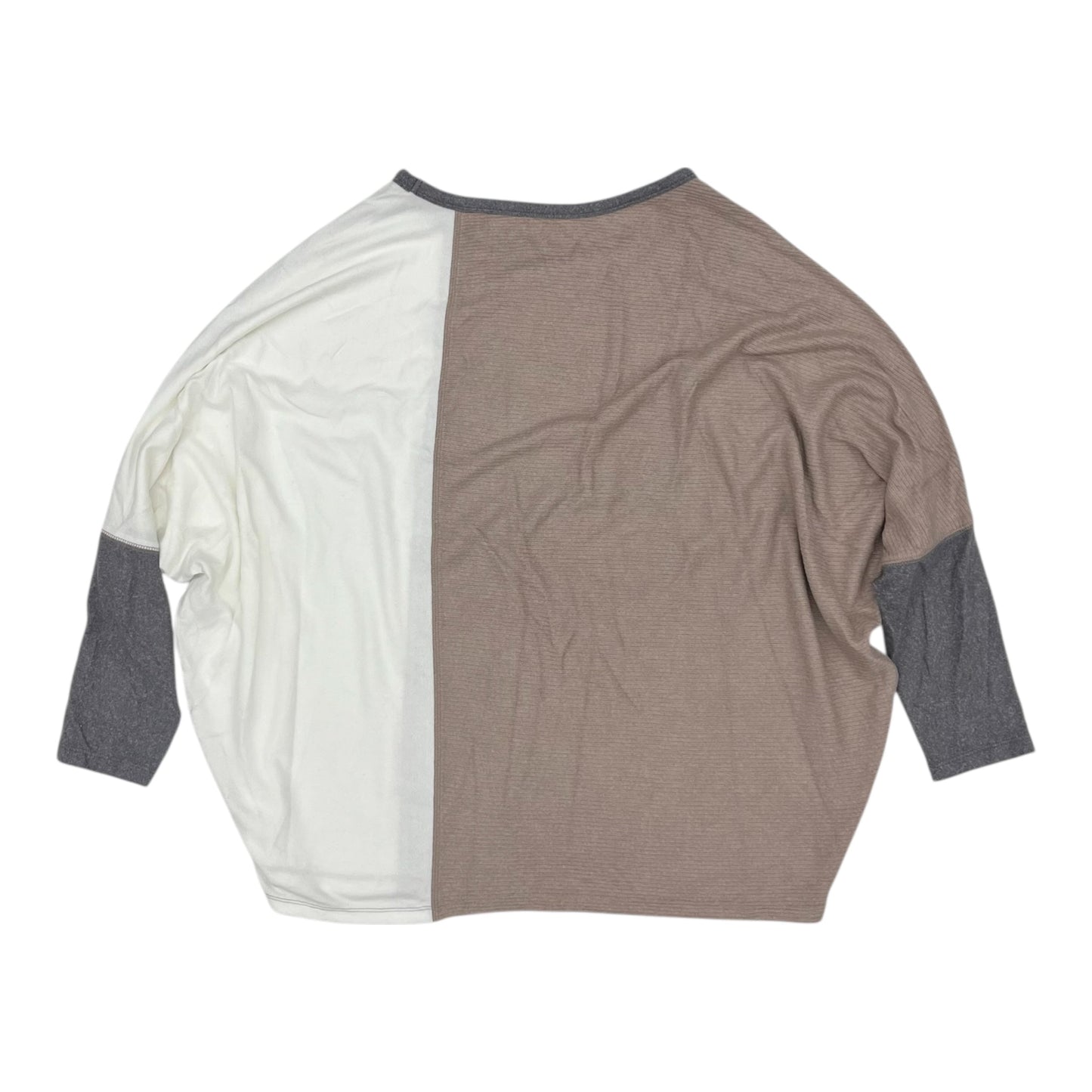 Blouse Ls By Maurices In Brown & Cream, Size:1X