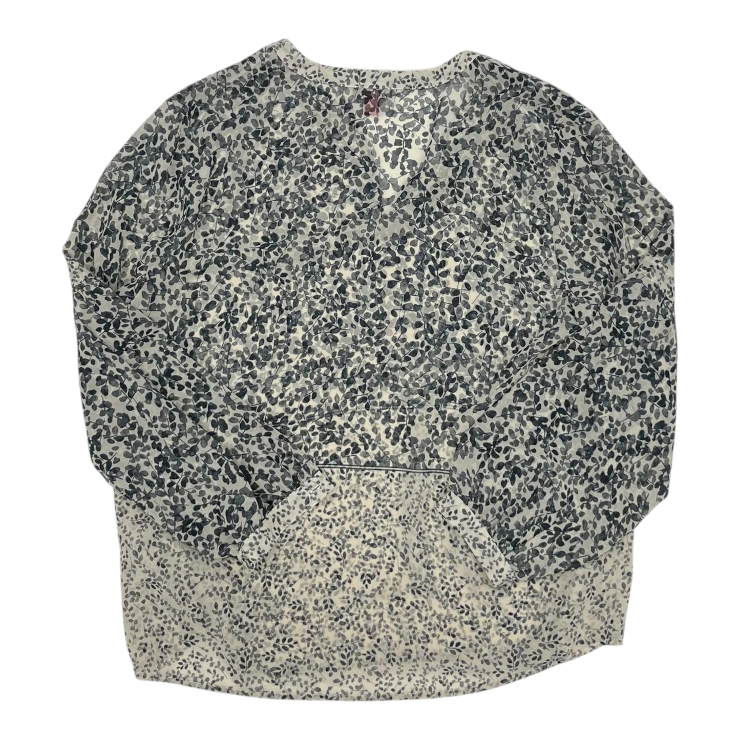 Blouse Ls By Vince Camuto In Blue & Cream, Size:L