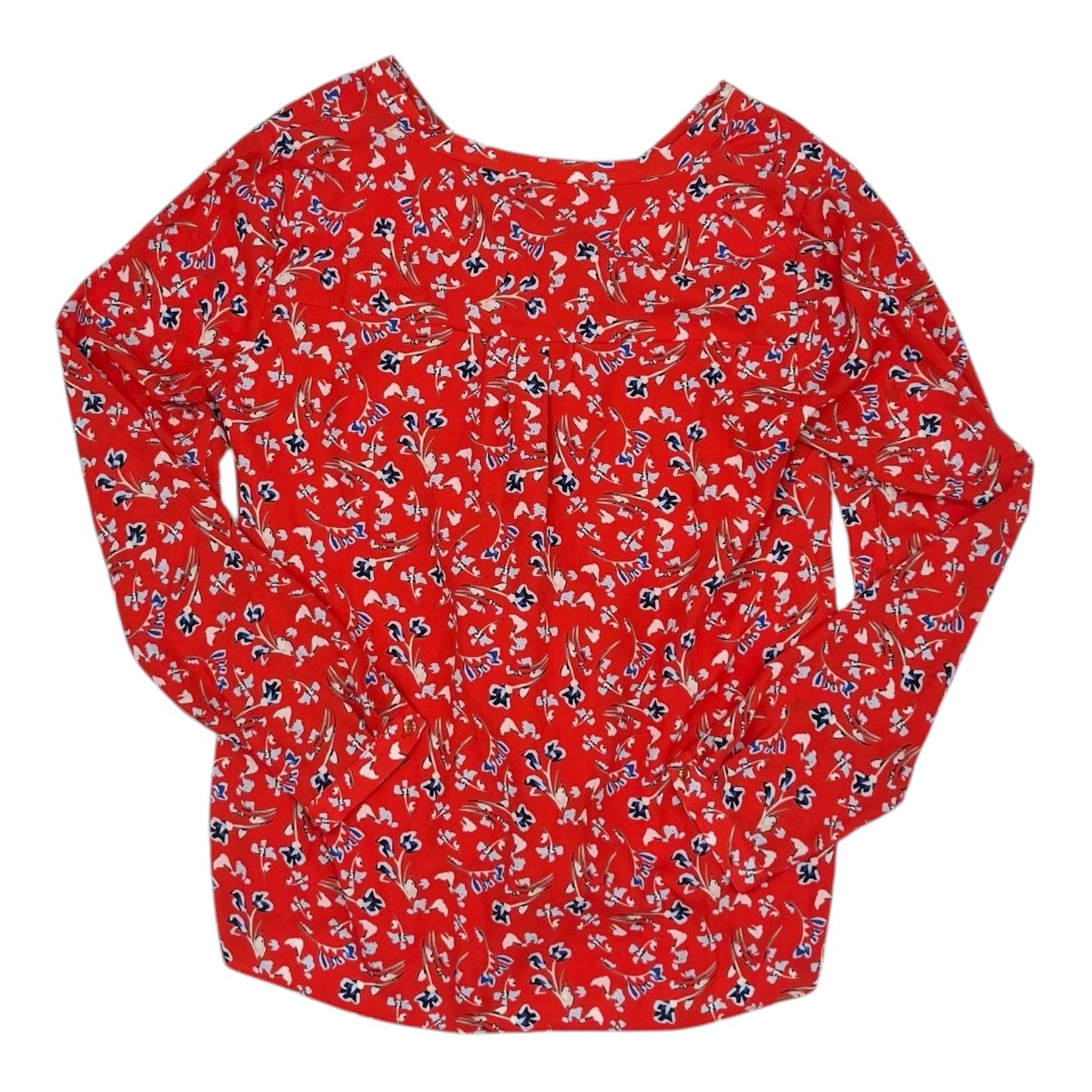 Blouse Ls By Limited In Blue & Red, Size:M