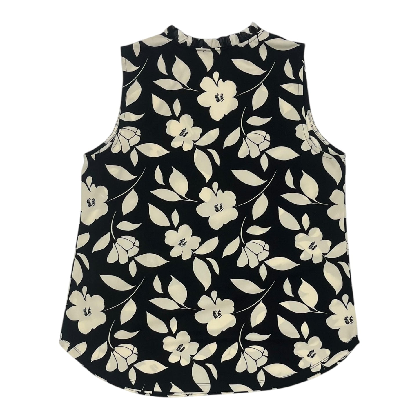 Blouse Sleeveless By Ann Taylor In Black & White, Size:M