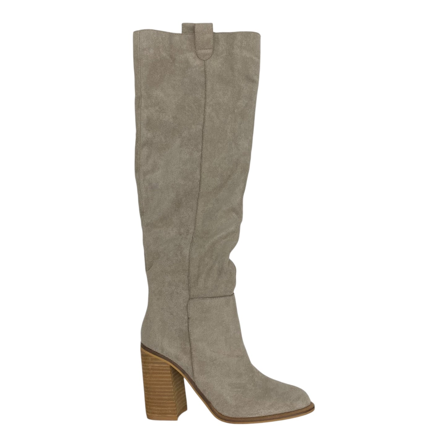 Boots Knee Heels By Clothes Mentor In Tan, Size:6