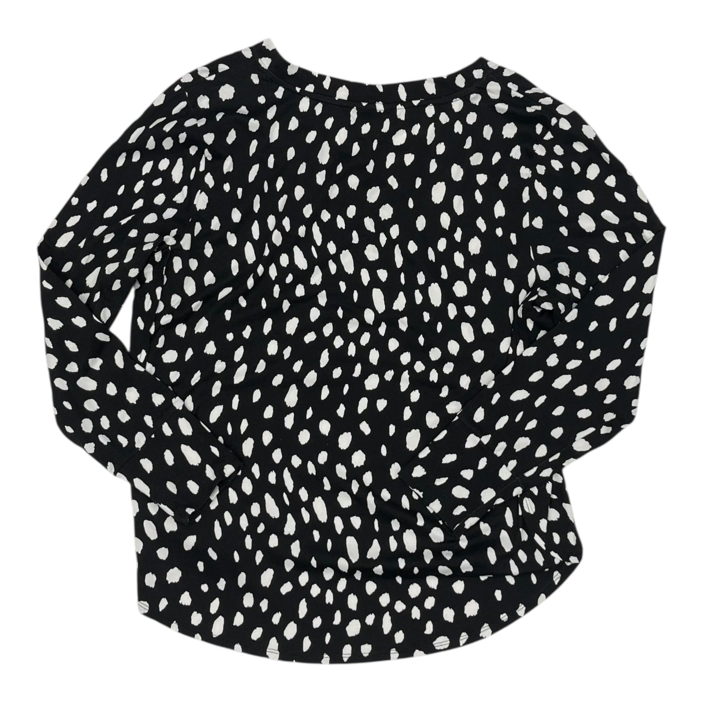 Top 3/4 Sleeve By Bobeau In Black & White, Size:Xlp
