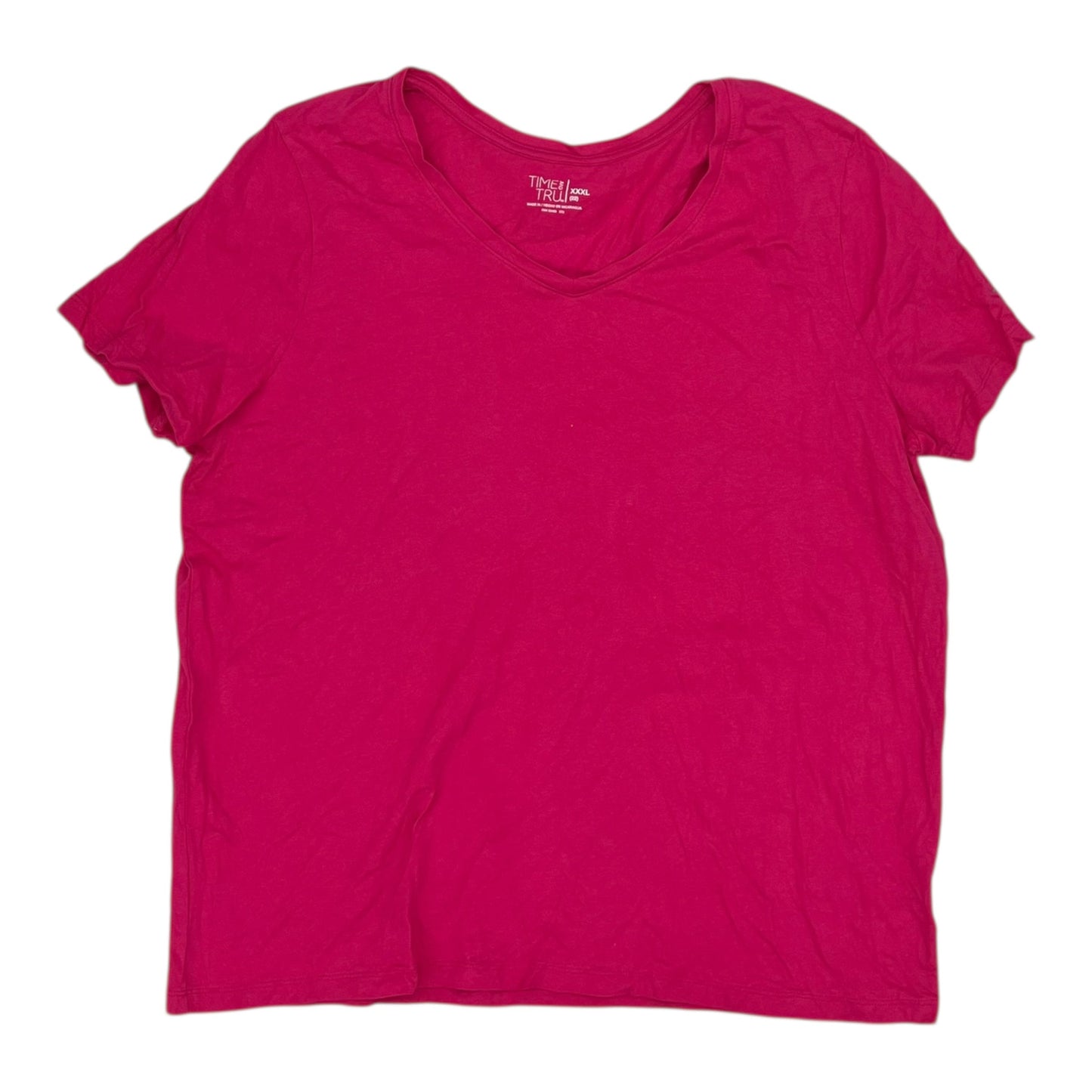 Top Ss Basic By Time And Tru In Pink, Size:3X