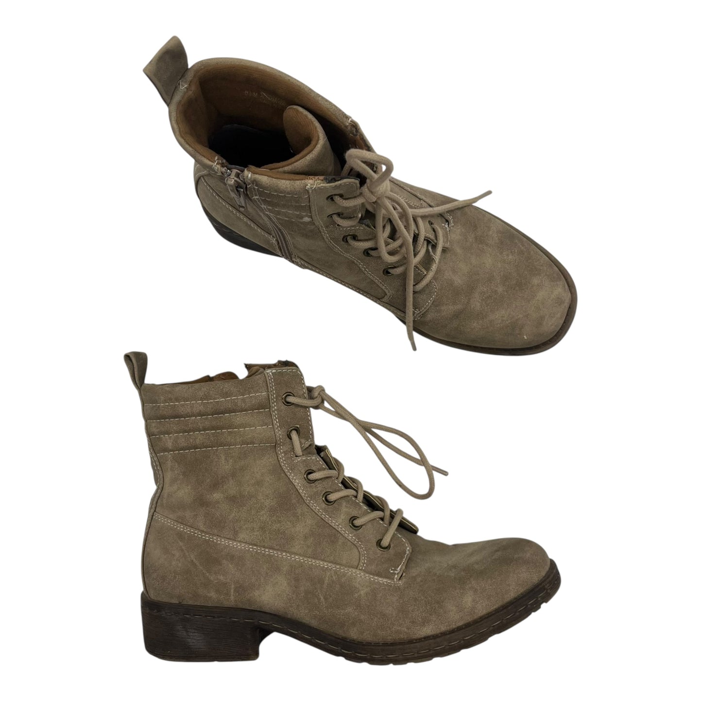 Boots Ankle Heels By Sofft In Tan, Size:8.5