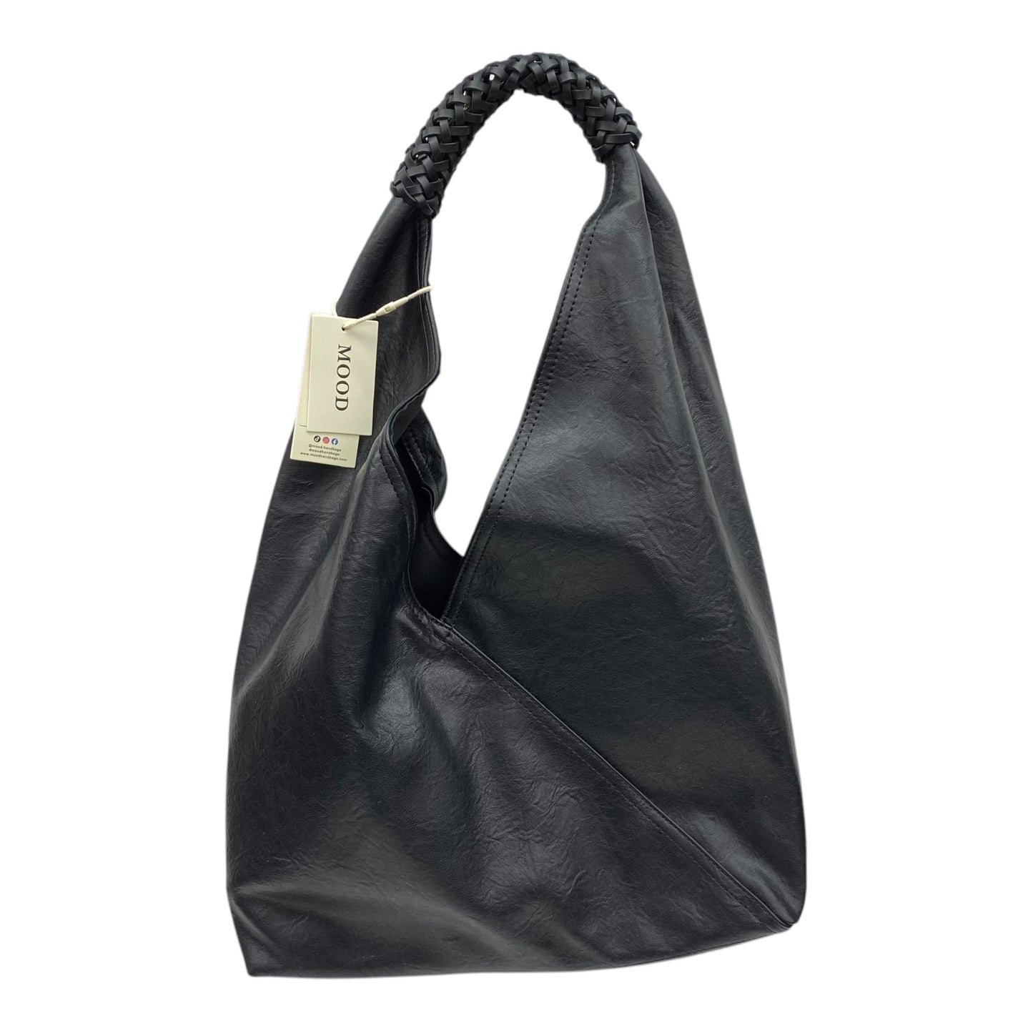 Handbag Leather By Clothes Mentor In Black, Size:Medium