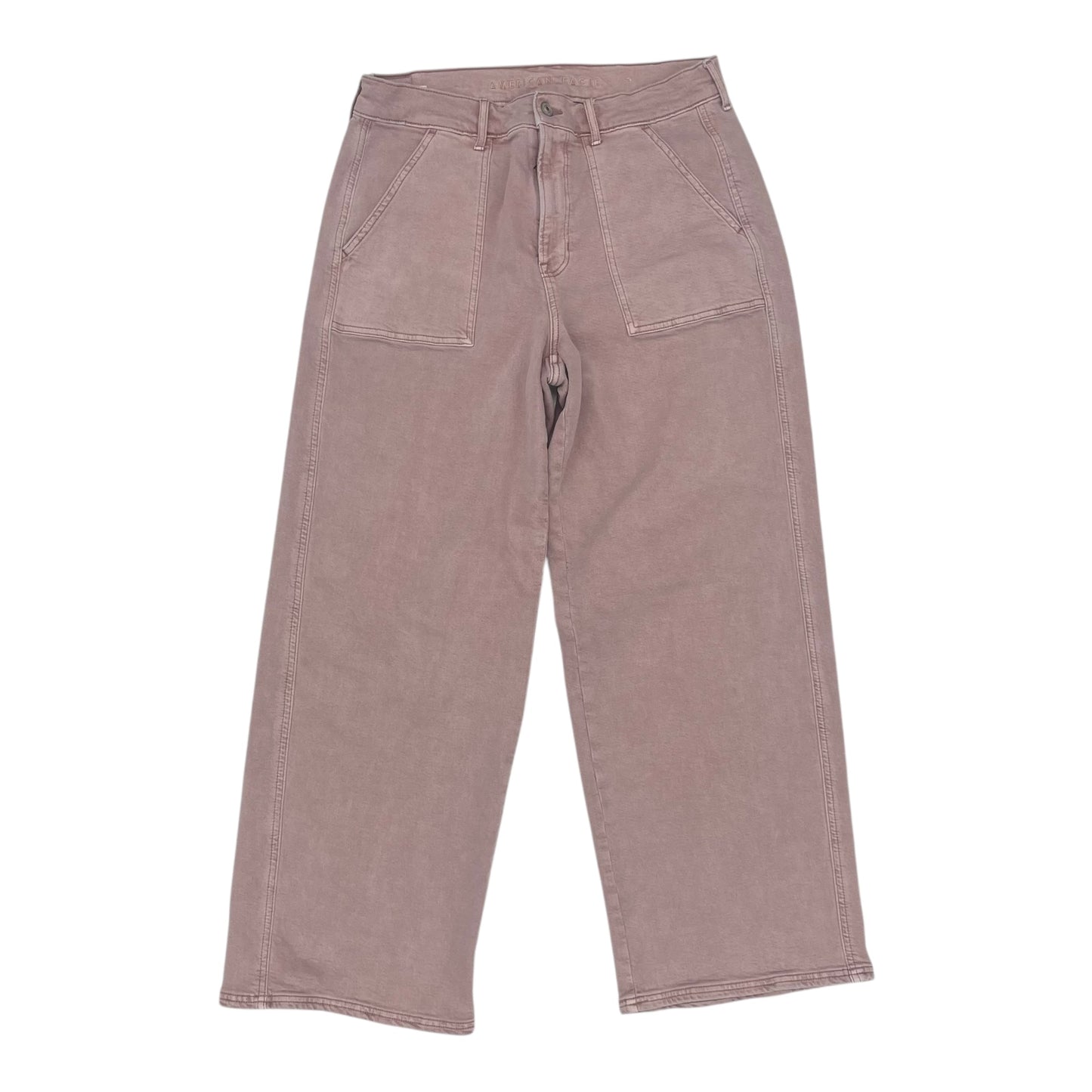 Jeans Wide Leg By American Eagle In Pink Denim, Size:12
