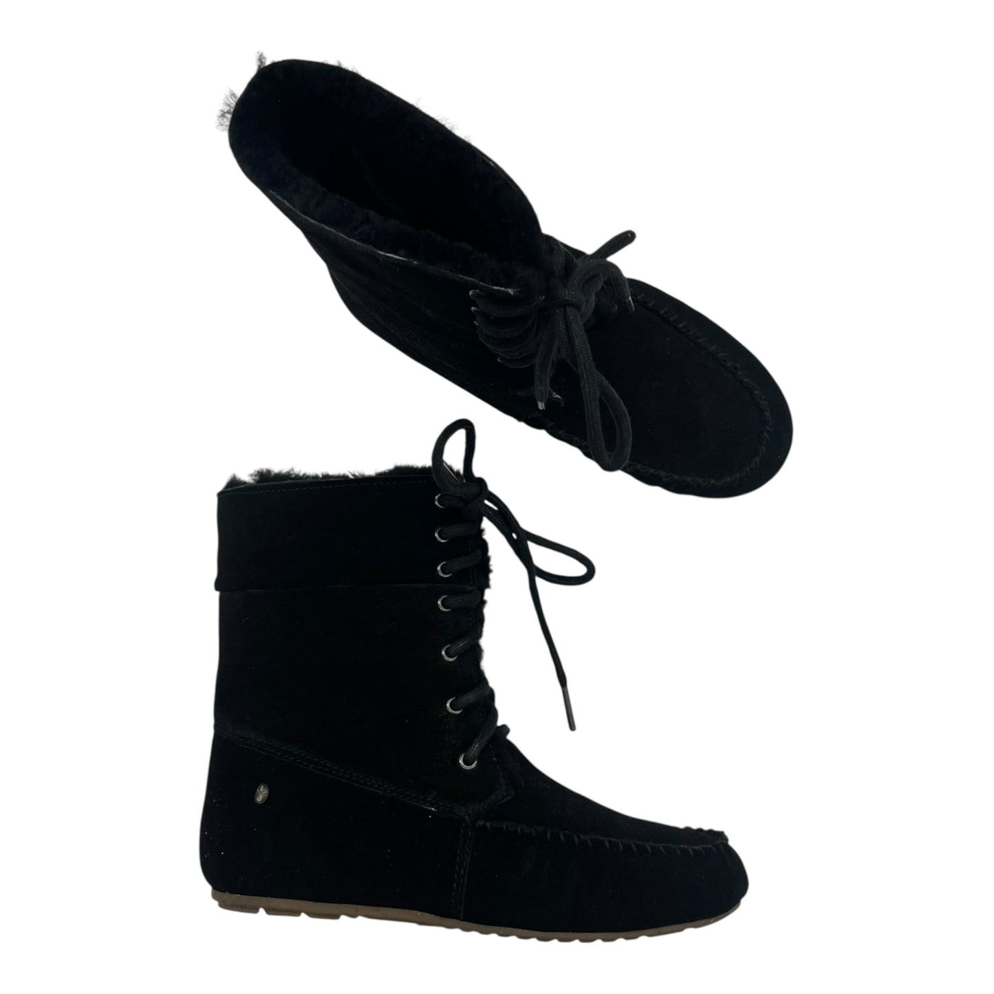 Boots Mid-Calf Flats By Emu In Black, Size:7