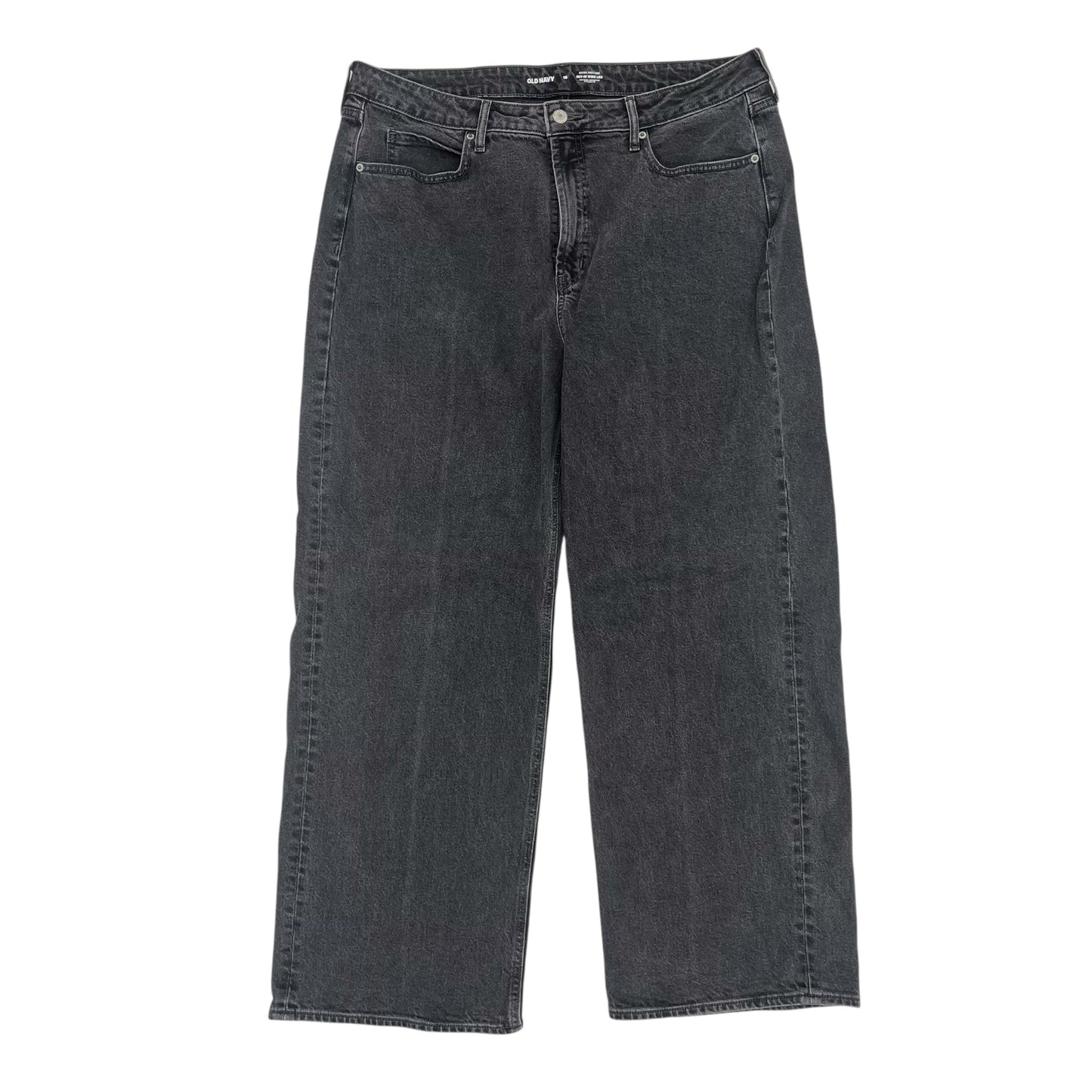 Jeans Wide Leg By Old Navy In Black Denim, Size:16