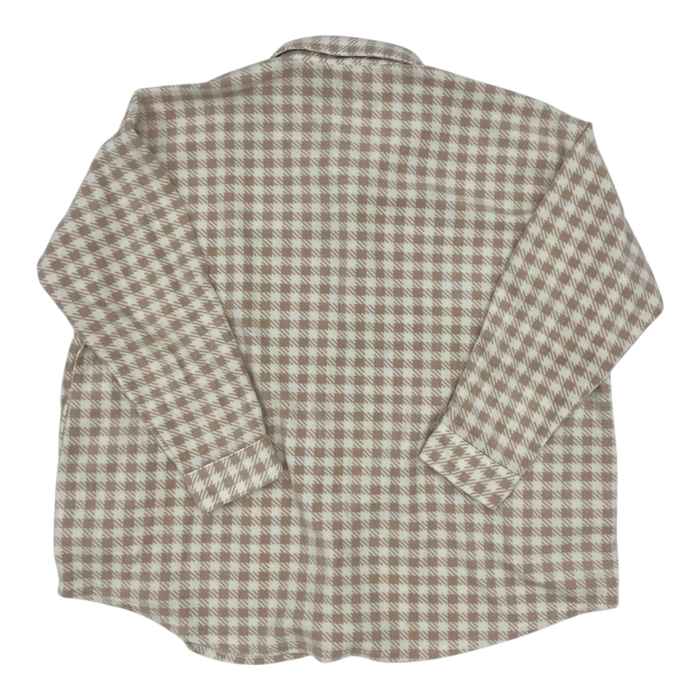 Jacket Shirt By Maurices In Brown & Cream, Size:3X