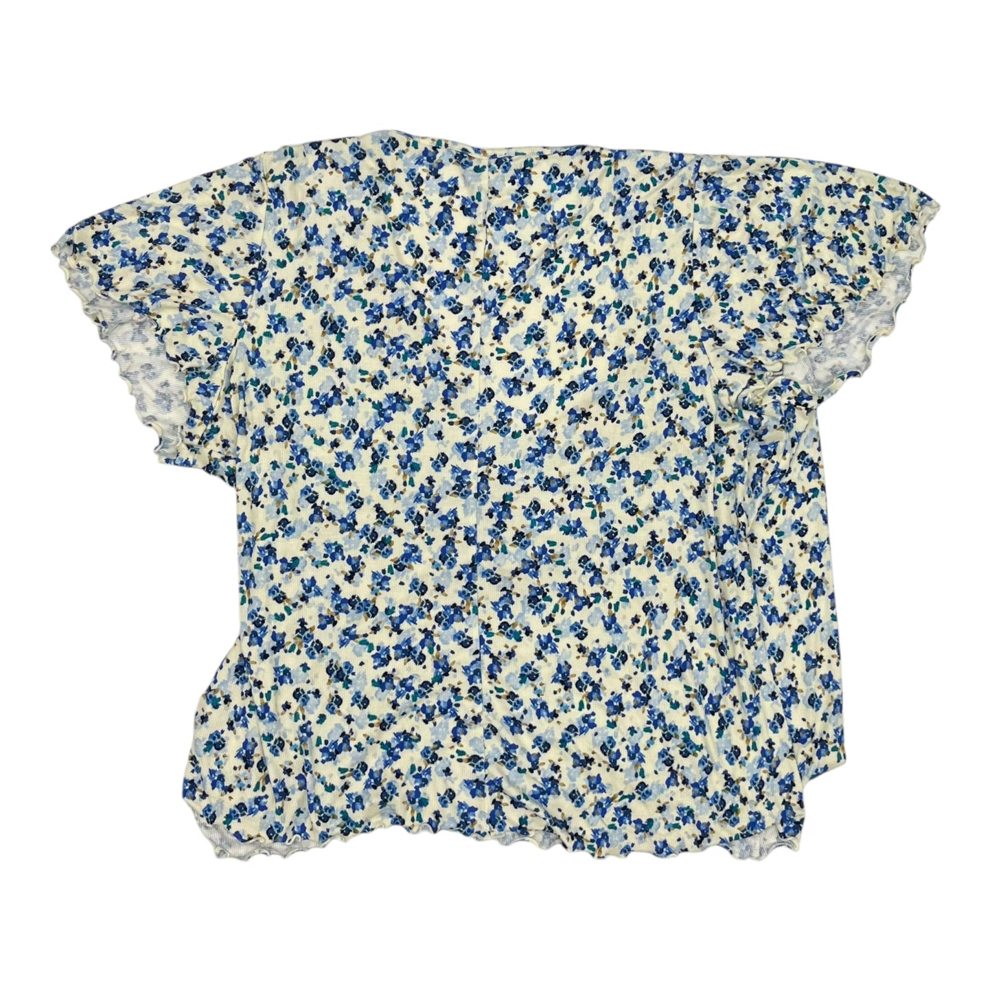 Blouse Ss By Lane Bryant In Blue & Cream, Size:4X