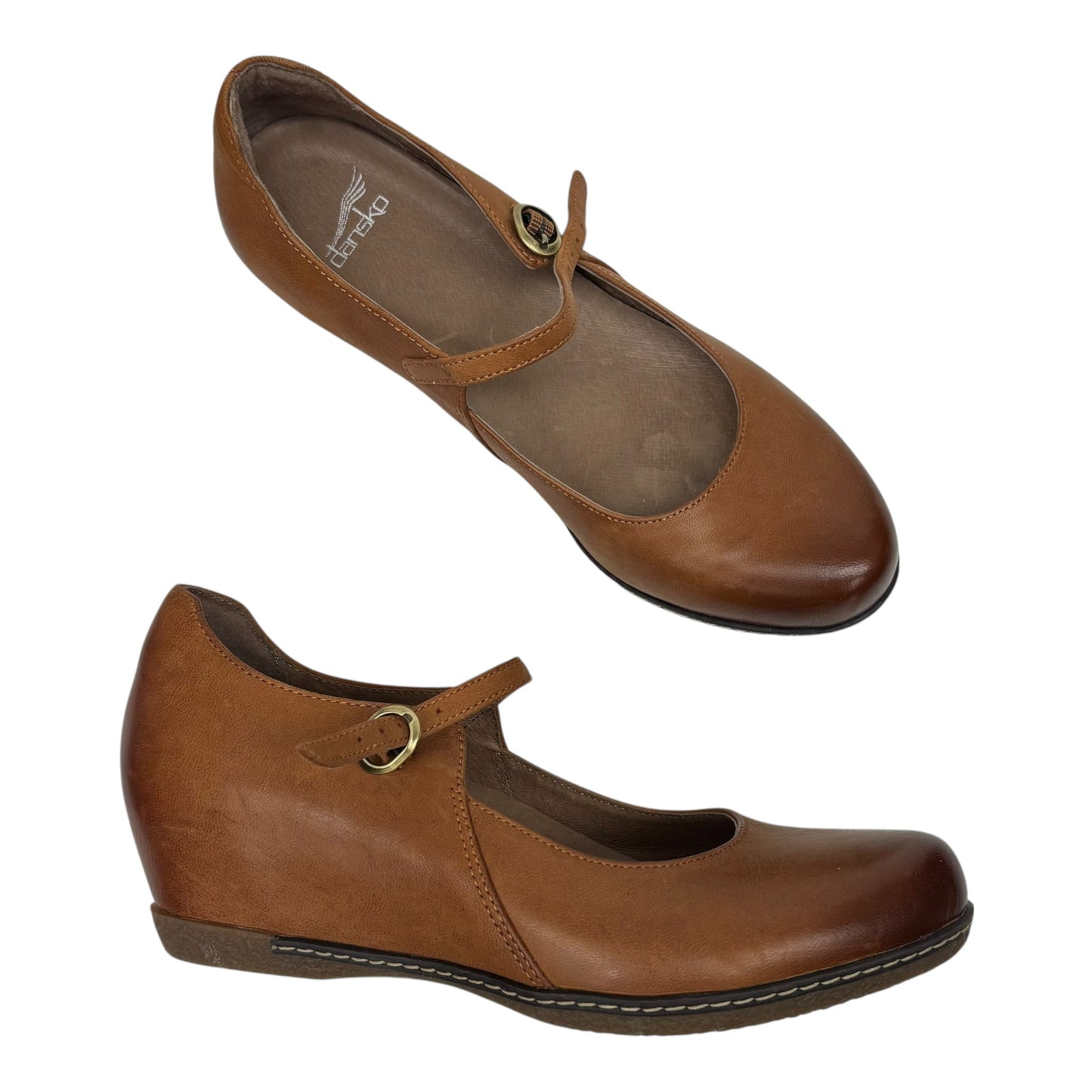 Shoes Heels Wedge By Dansko In Tan, Size:7.5