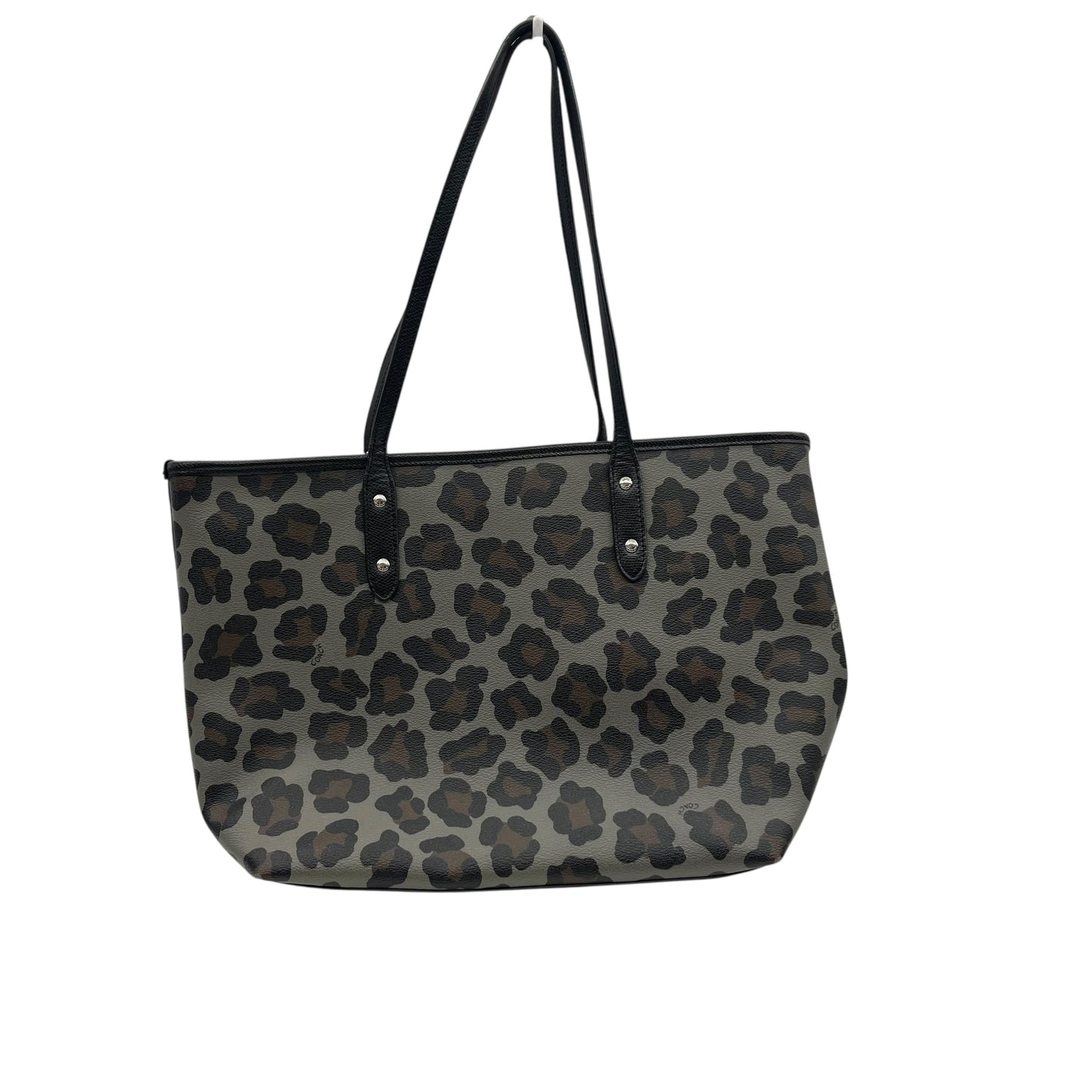 Handbag Designer By Coach In Leopard Print, Size:Medium