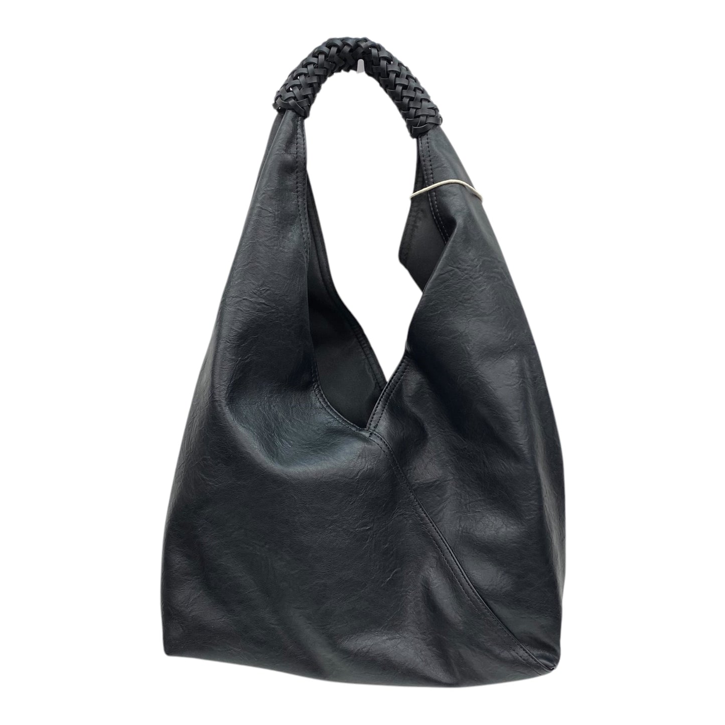 Handbag Leather By Clothes Mentor In Black, Size:Medium