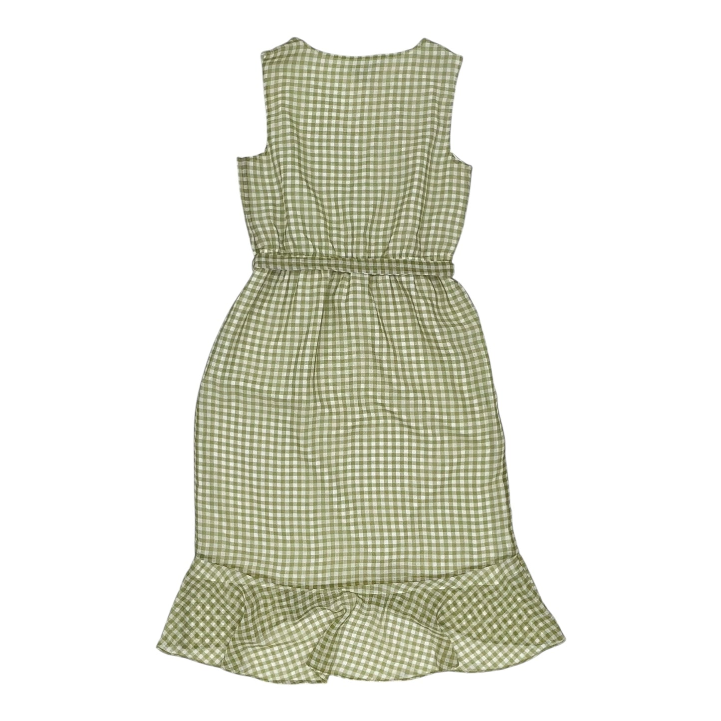 Dress Casual Midi By Ann Taylor In Green & White, Size:6
