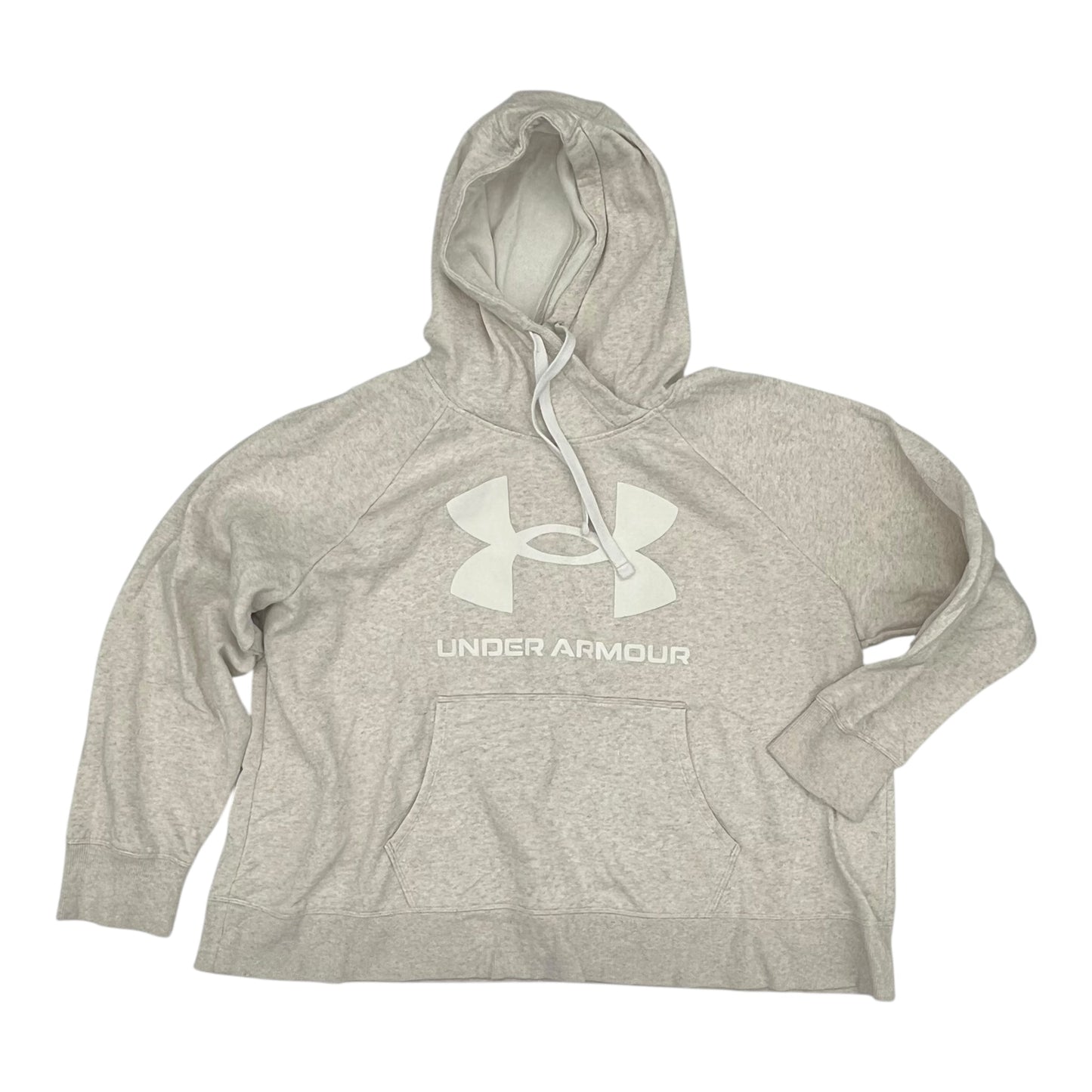 Athletic Sweatshirt Hoodie By Under Armour In Cream, Size:2X