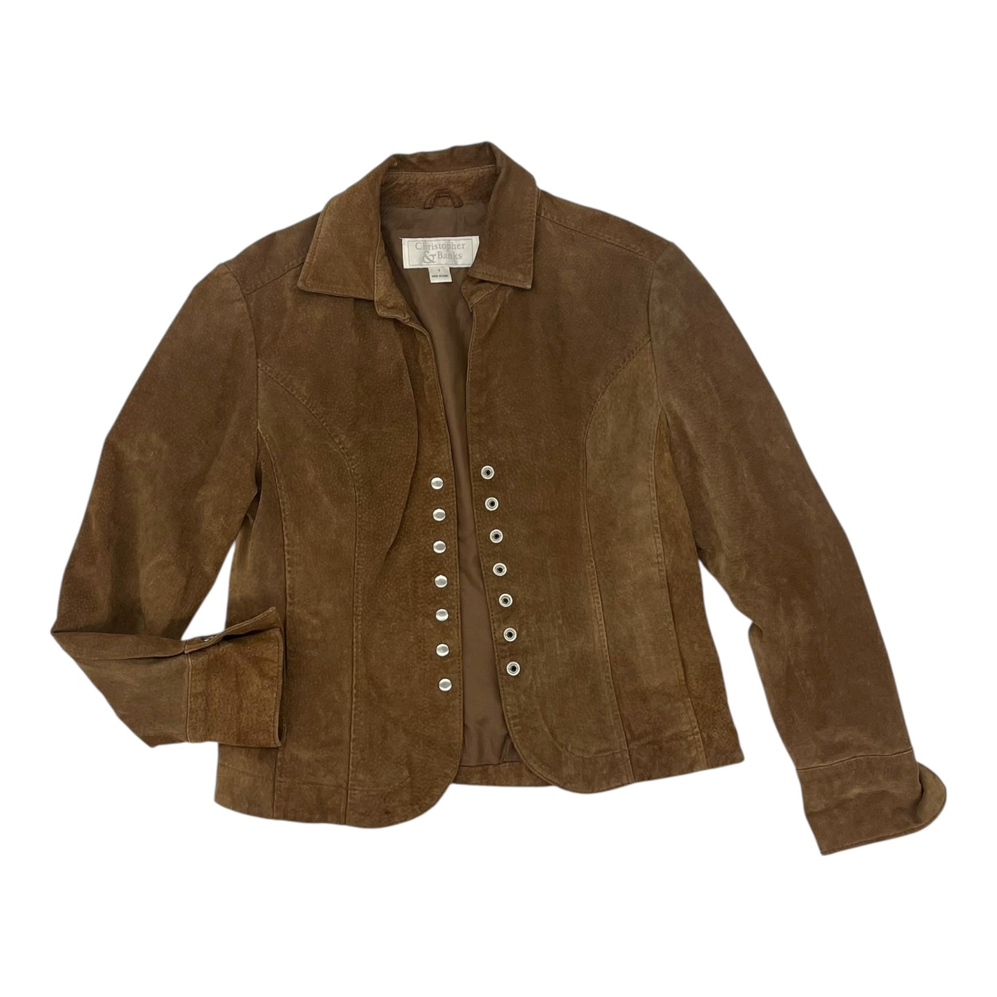 Jacket Leather By Christopher And Banks In Brown, Size:S