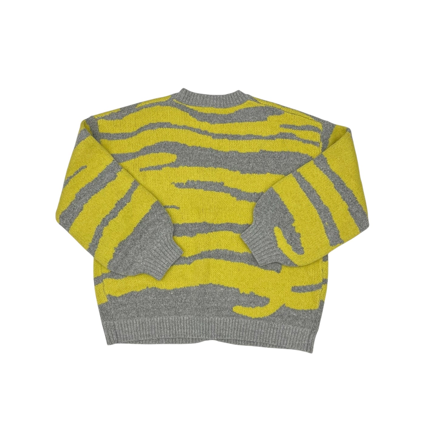 Sweater Cardigan By Clothes Mentor In Grey & Yellow, Size:L