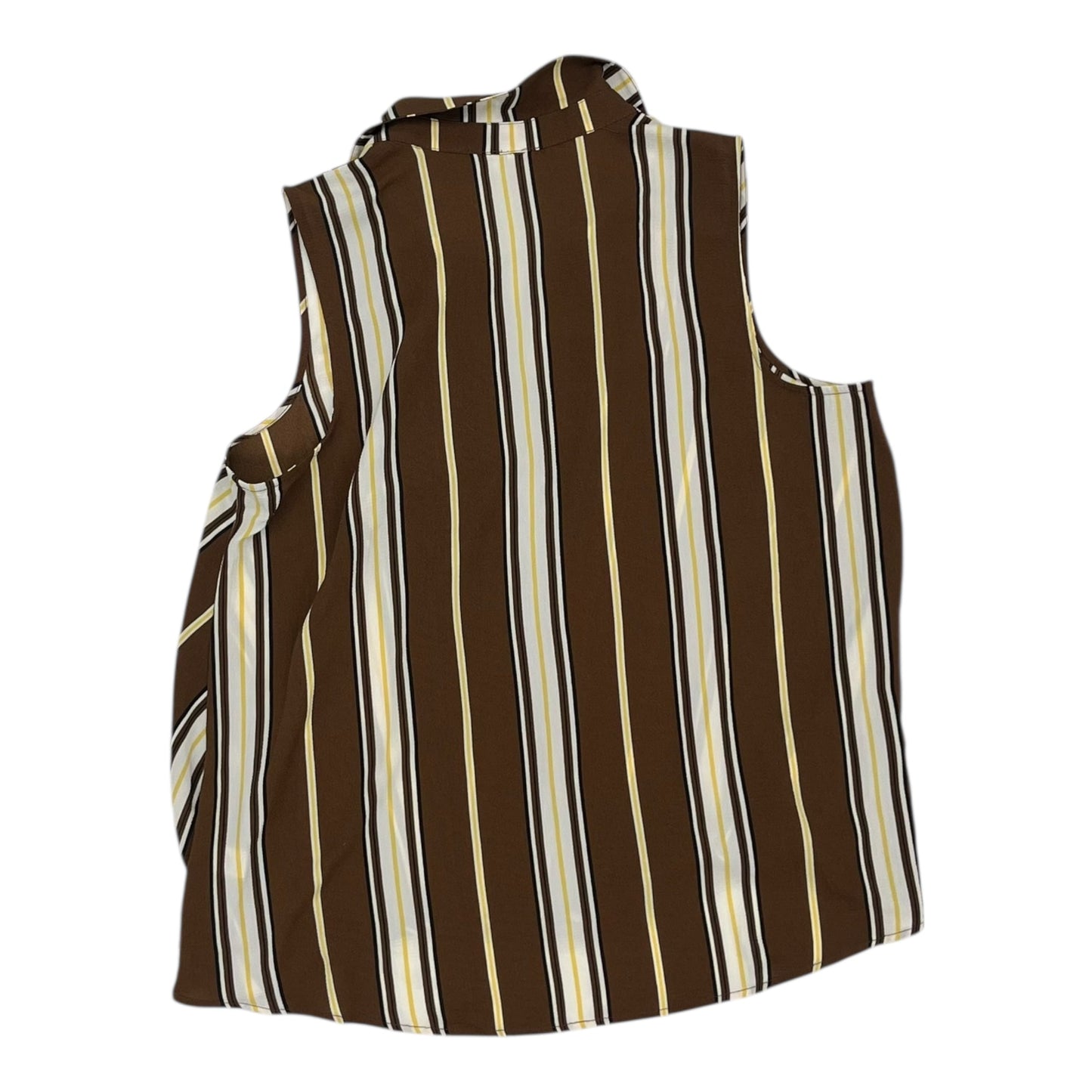 Blouse Sleeveless By Cato In Brown, Size:L
