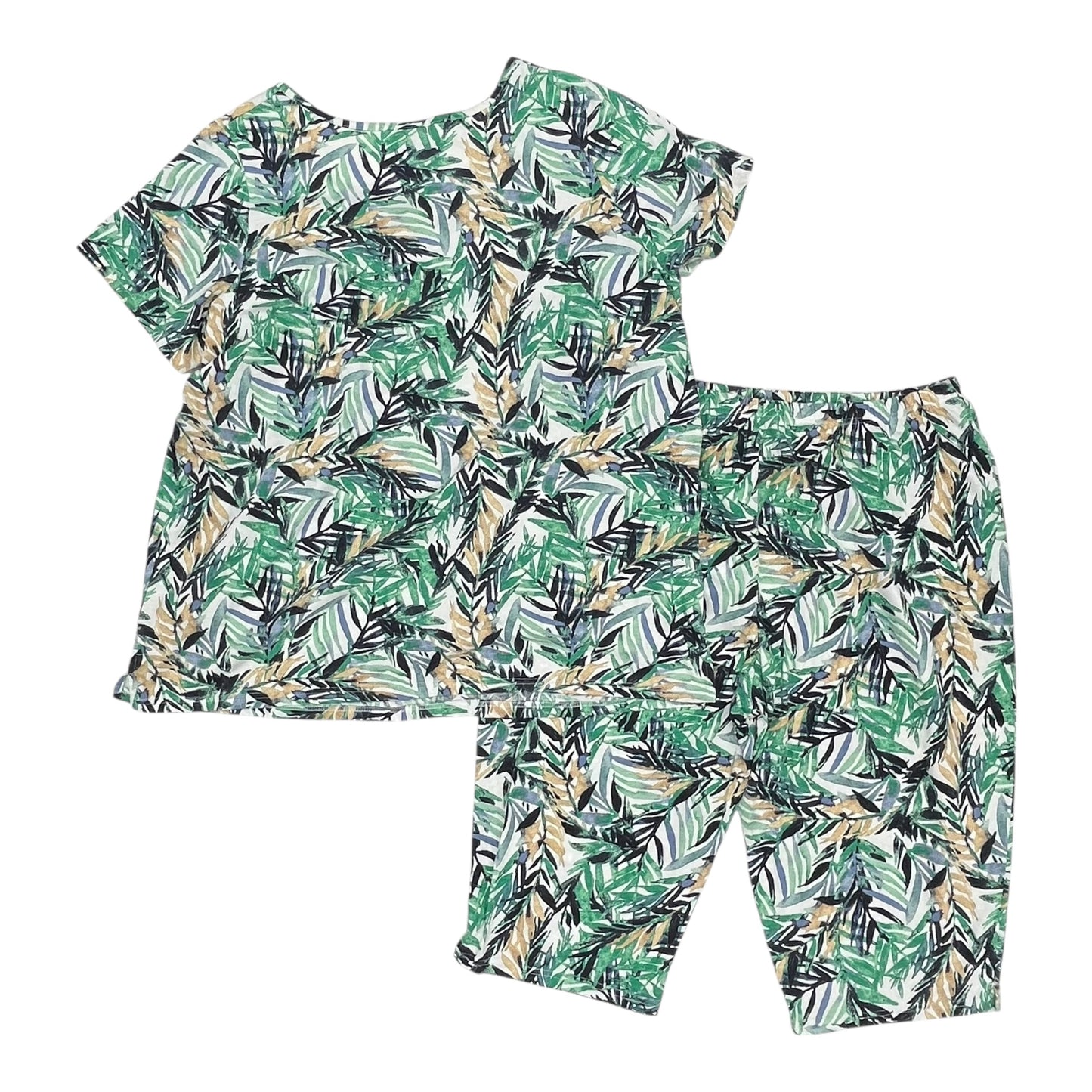 Lounge Set Pants By Romans In Green & White, Size:2X