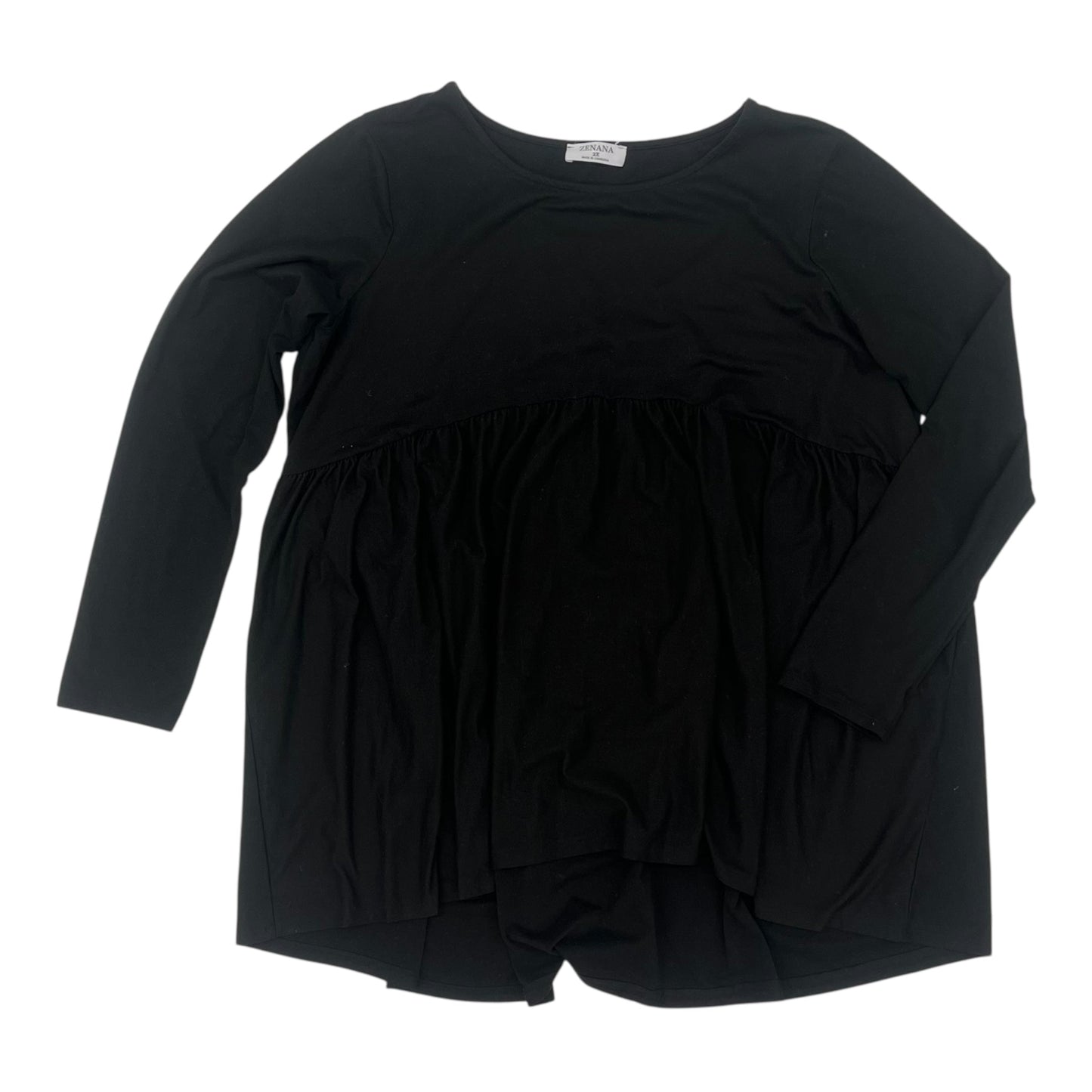 Top Ls By Zenana Outfitters In Black, Size:2X