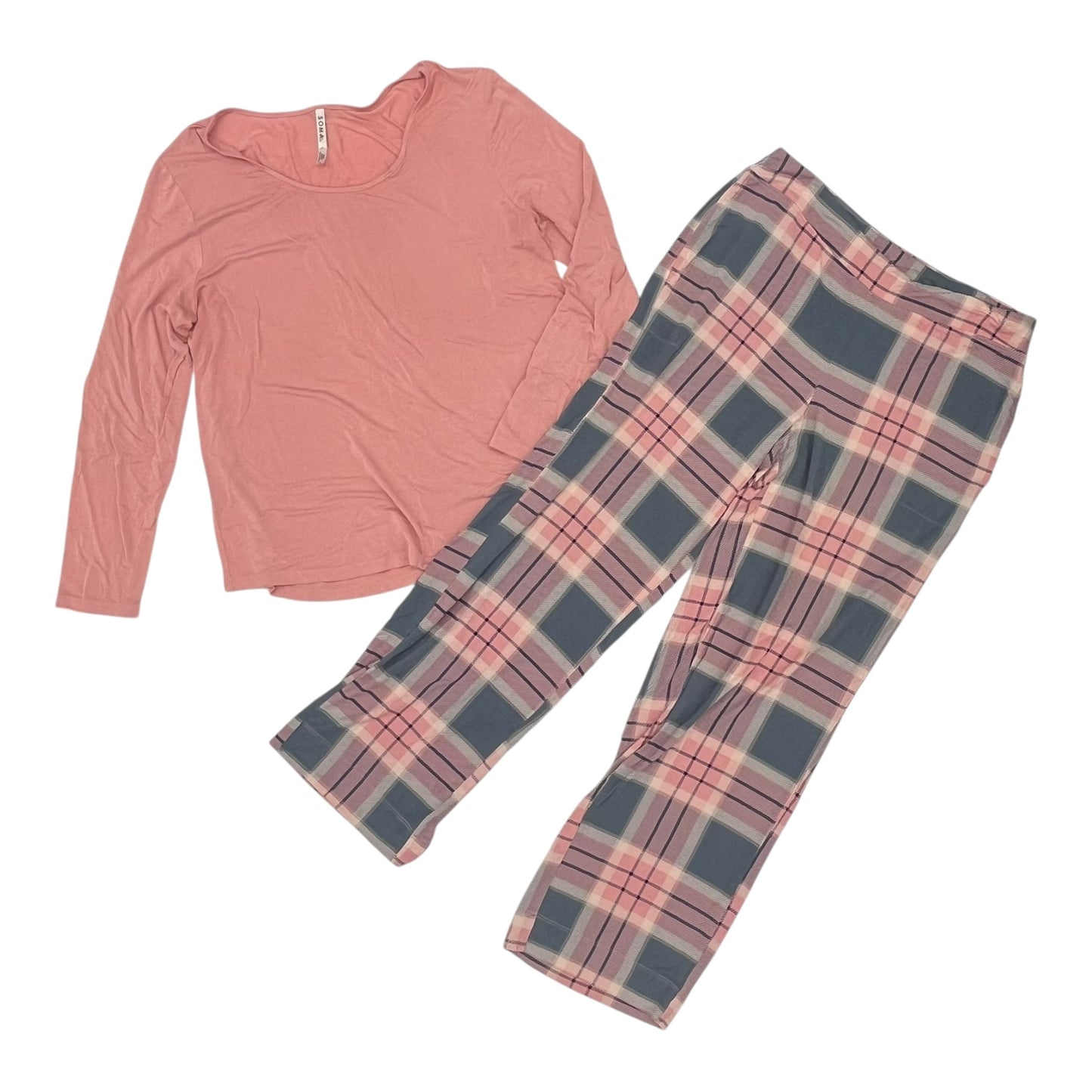 Pajamas 2Pc By Soma In Grey & Pink, Size:M