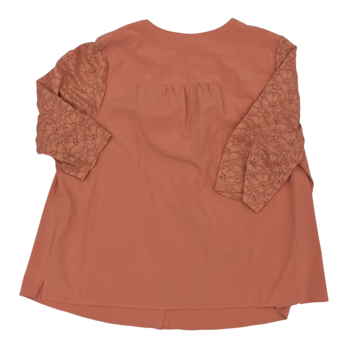 Blouse Ss By Denim And Company In Pink, Size:3X