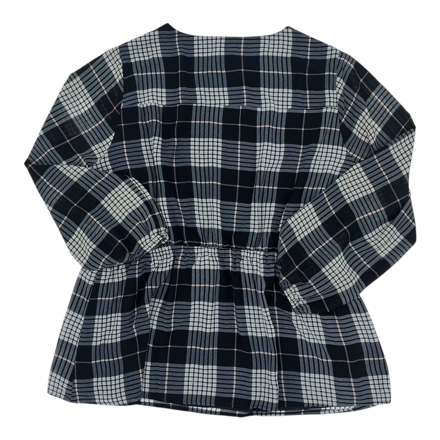 Blouse Ls By Lane Bryant In Blue, Size:1X