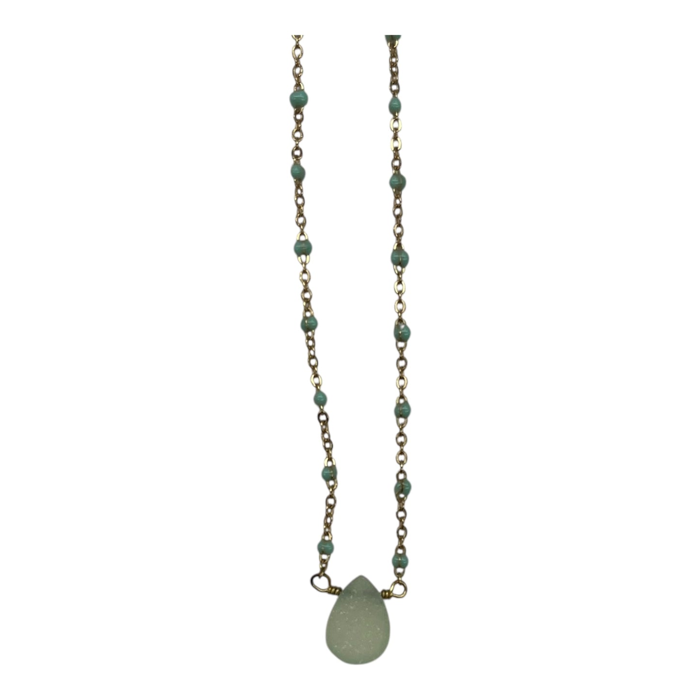 NECKLACE PENDANT by CLOTHES MENTOR In GOLD & GREEN