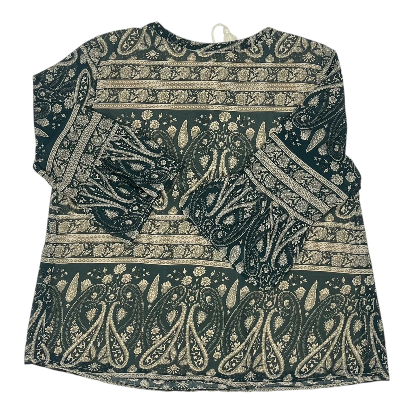 Blouse 3/4 Sleeve By Skies Are Blue In Green, Size:Xxl