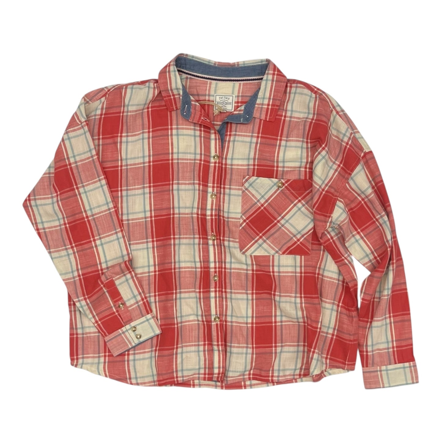 Top Ls By Fatface In Plaid Pattern, Size:L