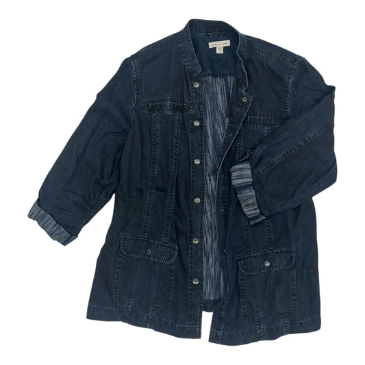 Jacket Shirt By Coldwater Creek In Blue, Size:2X