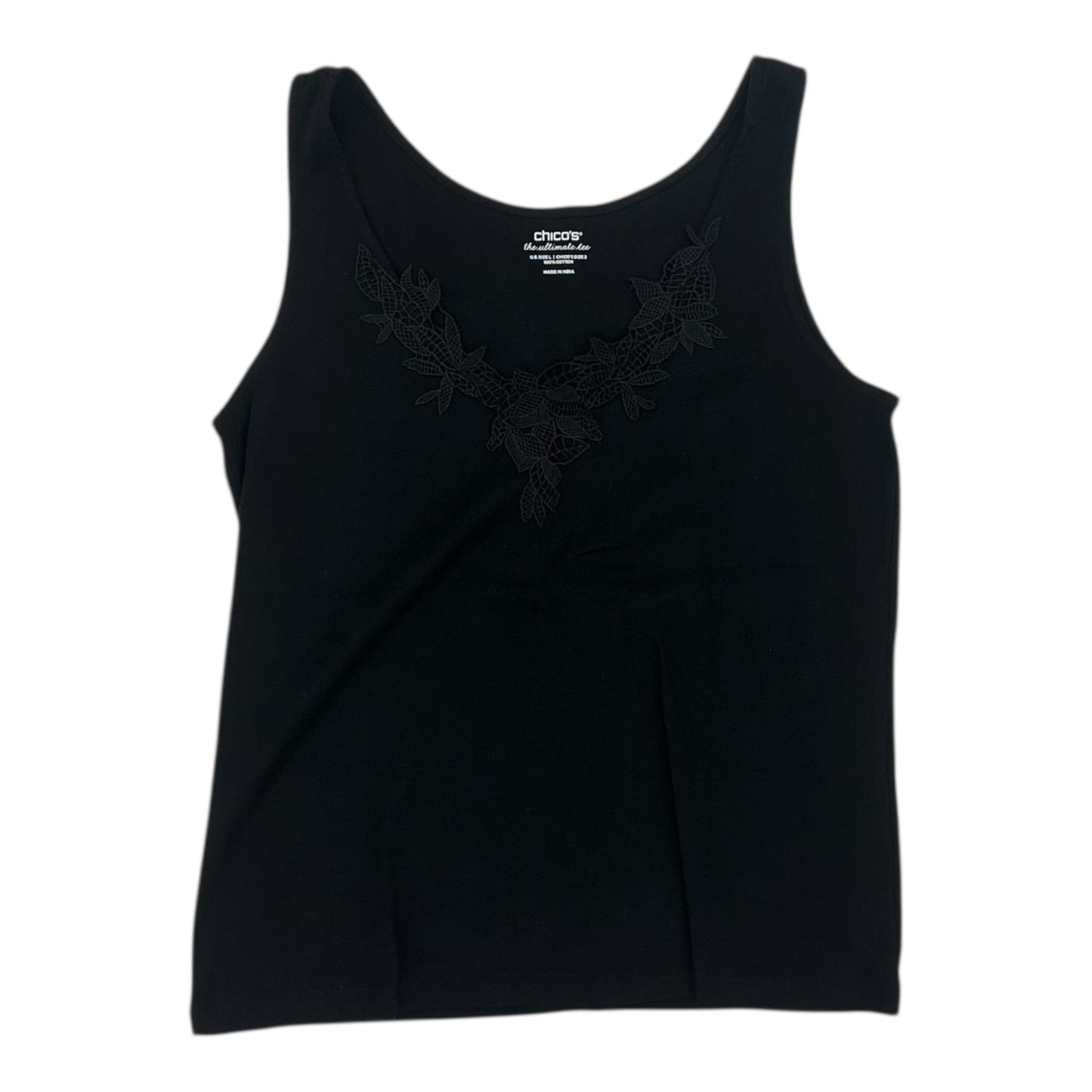 Tank Top By Chicos In Black, Size:L