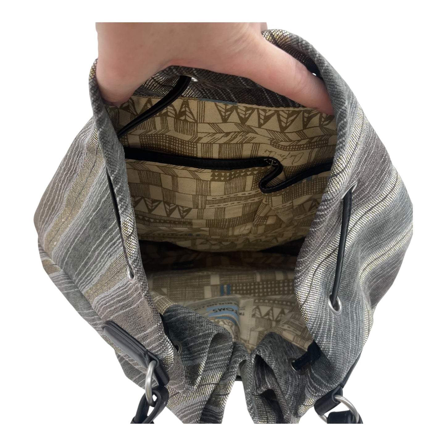 Handbag By Toms In Brown & Grey, Size:Medium