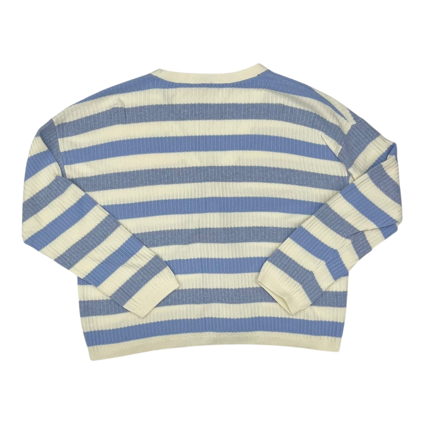 Sweater Cardigan By Talbots In Blue & White, Size:Xl