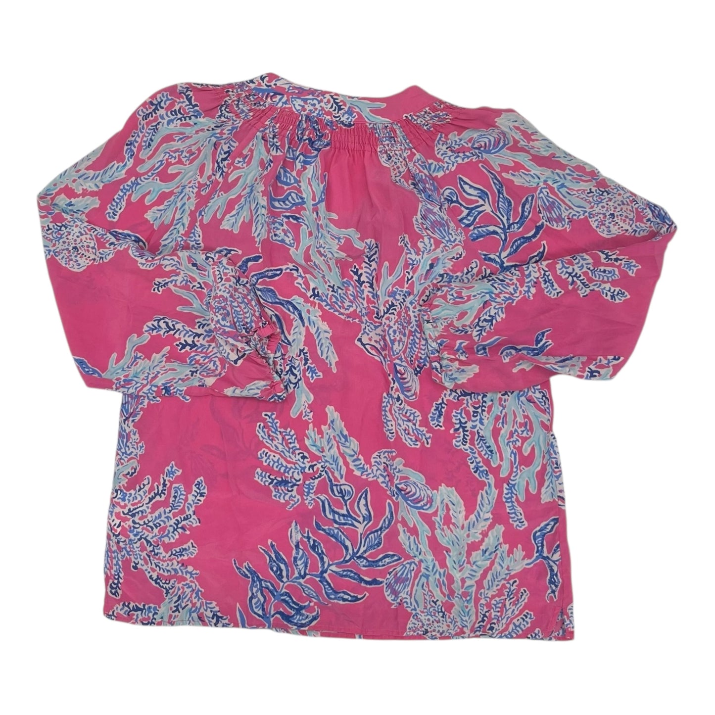 Blouse Designer By Lilly Pulitzer In Blue & Pink, Size:M