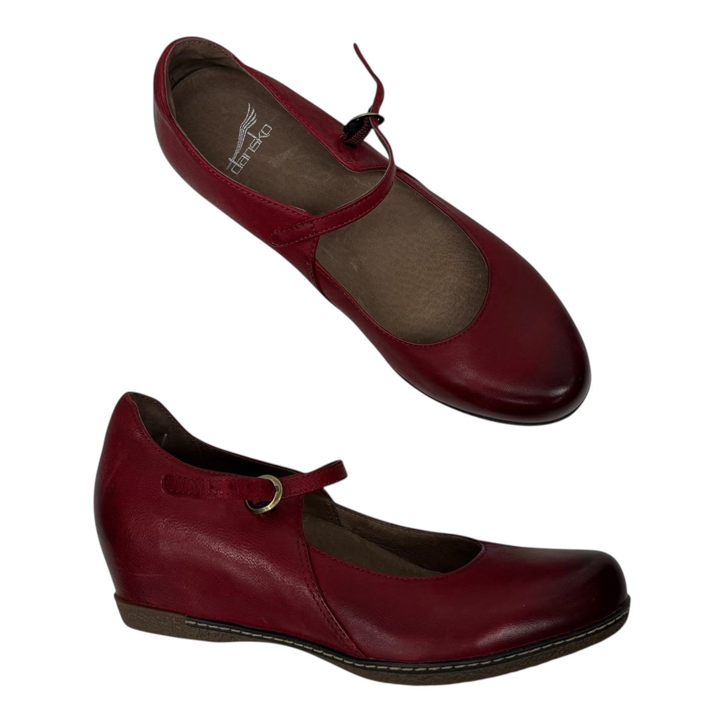 Shoes Heels Wedge By Dansko In Red, Size:7.5