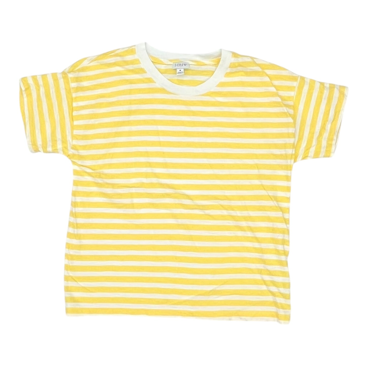 Top Ss By J. Crew In White & Yellow, Size:M