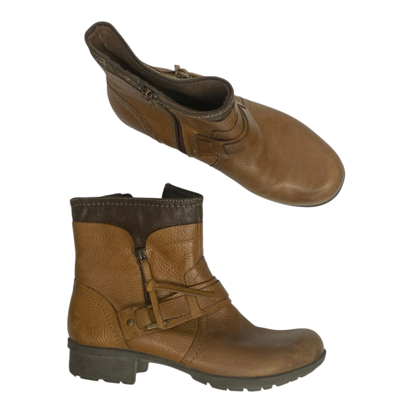 Boots Leather By Clarks In Brown, Size:8